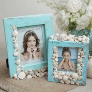 Beach-Themed-Crafts-Ideas-with-Shell-Picture-Frames