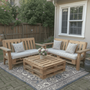 Budget-Patio-Ideas-with-Pallet-Furniture-Repurpose.