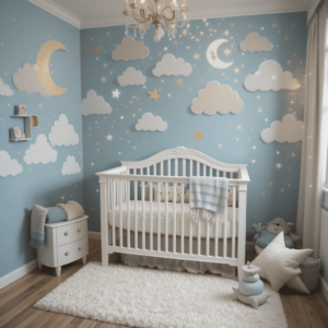 Charming-Baby-Boy-Nursery-Ideas-with-Whimsical-Clouds-Stars