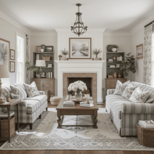 Charming-Farmhouse-Living-Room-Ideas-with-Mixing-Patterns