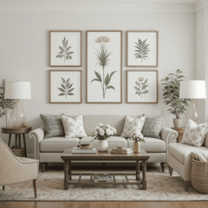 a living room with a couch and a coffee table