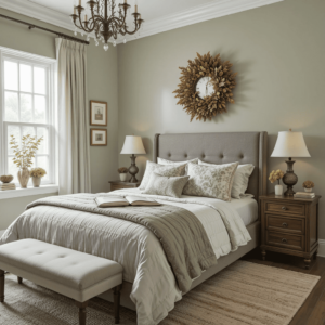 Charming-Sage-Green-and-Grey-Bedroom-Ideas-with-Seasonal-Decor-Changes.