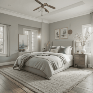 Charming-Sage-Green-and-Grey-Bedroom-Ideas-with-Textured-Rugs