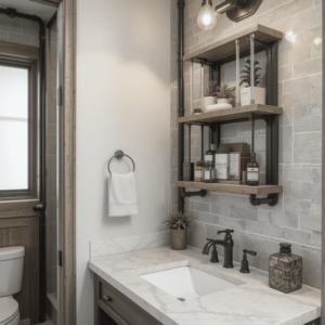 Chic-Farmhouse-Bathroom-Designs-with-Industrial-Accent