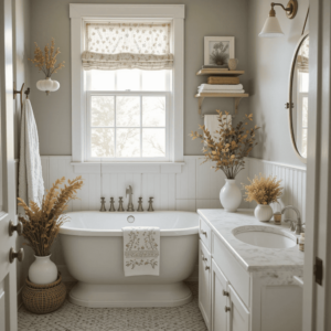 Chic-Farmhouse-Bathroom-Designs-with-Seasonal-Decor-Changes