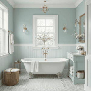 Chic-Farmhouse-Bathroom-Designs-with-Soft-Color-Palettes