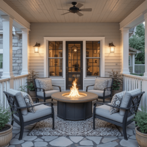 Cozy-Porch-Ideas-with-Fire-Pit-Area.