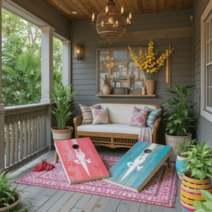 Cozy-Porch-Ideas-with-Outdoor-Games-Area-Designate