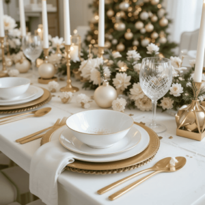 Creative-Christmas-Table-Settings-Ideas-with-Elegant-White-and-Gold