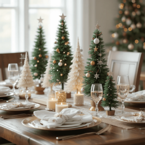 Creative-Christmas-Table-Settings-Ideas-with-Miniature-Christmas-Trees