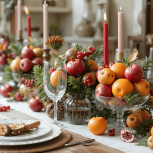 Creative-Christmas-Table-Settings-Ideas-with-Seasonal-Fruit-Centerpieces