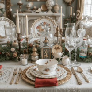 Creative-Christmas-Table-Settings-Ideas-with-Vintage-Holiday-Decor