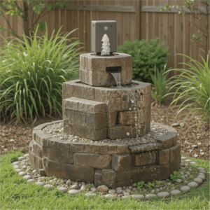 Creative-DIY-Solar-Fountain-Ideas-with-Cinder-Block-Water-Feature