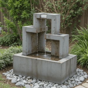 Creative-DIY-Solar-Fountain-Ideas-with-Concrete-Block-Fountain