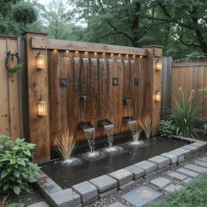 Creative DIY Solar Fountain Ideas with DIY Water Wall Construct