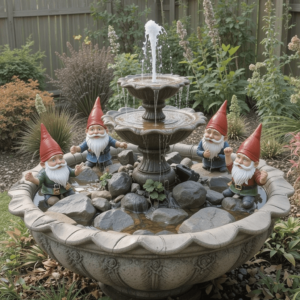 Creative-DIY-Solar-Fountain-Ideas-with-Garden-Gnome-Fountain