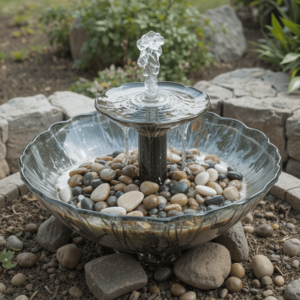 Creative DIY Solar Fountain Ideas with Glass Bowl Fountain