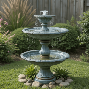 Creative DIY Solar Fountain Ideas with Repurposed Bird Bath.