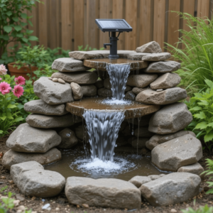 Creative DIY Solar Fountain Ideas with Solar Pump Waterfall