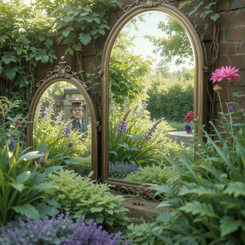 Creative-Garden-Art-Ideas-with-Garden-Mirrors