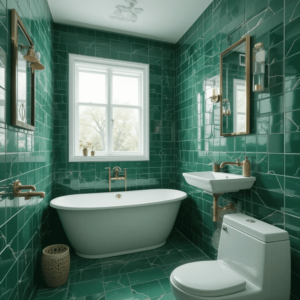 Gorgeous-Green-Bathroom-Ideas-with-Emerald-Green-Tiles