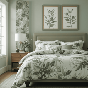 Gorgeous-Sage-Green-Bedroom-Ideas-with-Botanical-Prints.