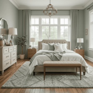 Gorgeous-Sage-Green-Bedroom-Ideas-with-Textured-Rugs