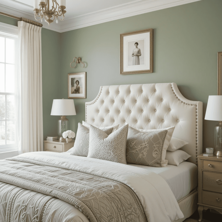 Gorgeous-Sage-Green-and-Cream-Bedroom-Ideas-with-Cream-Upholstered.