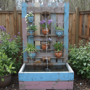 Homemade-Water-Fountains-Ideas-with-Wooden-Pallet-Fountain