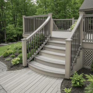 Innovative-Deck-Stairs-Ideas-with-Curved-Step