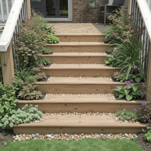 Innovative-Deck-Stairs-Ideas-with-Landscaped-Steps