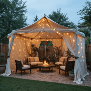 Innovative-Outdoor-Patio-Roof-Ideas-with-Canvas-Tents-Set-up