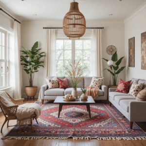 Inspiring-Boho-Living-Room-Ideas-with-Colorful-Rugs