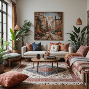 Inspiring-Boho-Living-Room-Ideas-with-Layered-Textile