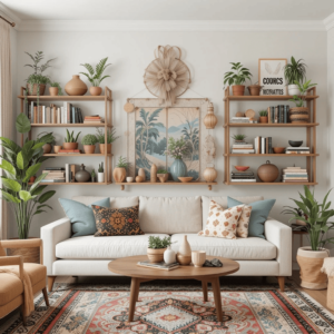 Inspiring-Boho-Living-Room-Ideas-with-Open-Shelving-Displays