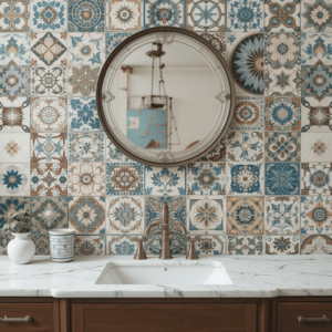 Jaw-Dropping-Accent-Wall-Ideas-with-Vintage-Tile-Backsplash