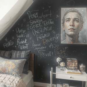 Stunning-Bedroom-Accent-Wall-Ideas-with-Chalkboard-Wall.