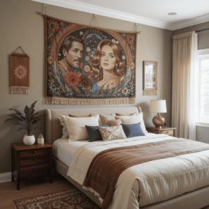 Stunning-Bedroom-Accent-Wall-Ideas-with-Tapestry-Wall-Hangings