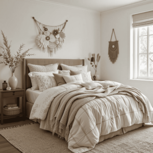 stunning boho bedroom with layered 