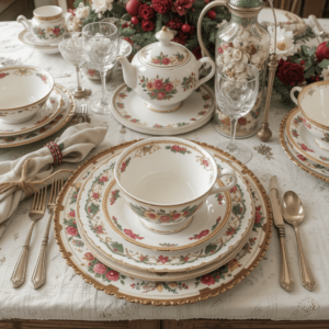 Vintage-Christmas-Aesthetic-Ideas-with-Vintage-Tableware