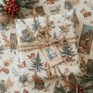 Vintage-Christmas-Aesthetic-Ideas-with-Vintage-Wrapping-Paper