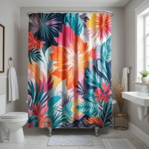 Colorful Shower Curtains as Art