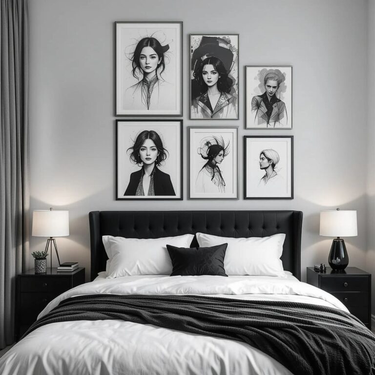 Noir-et-Blanc-Bedroom-Wall-Decor